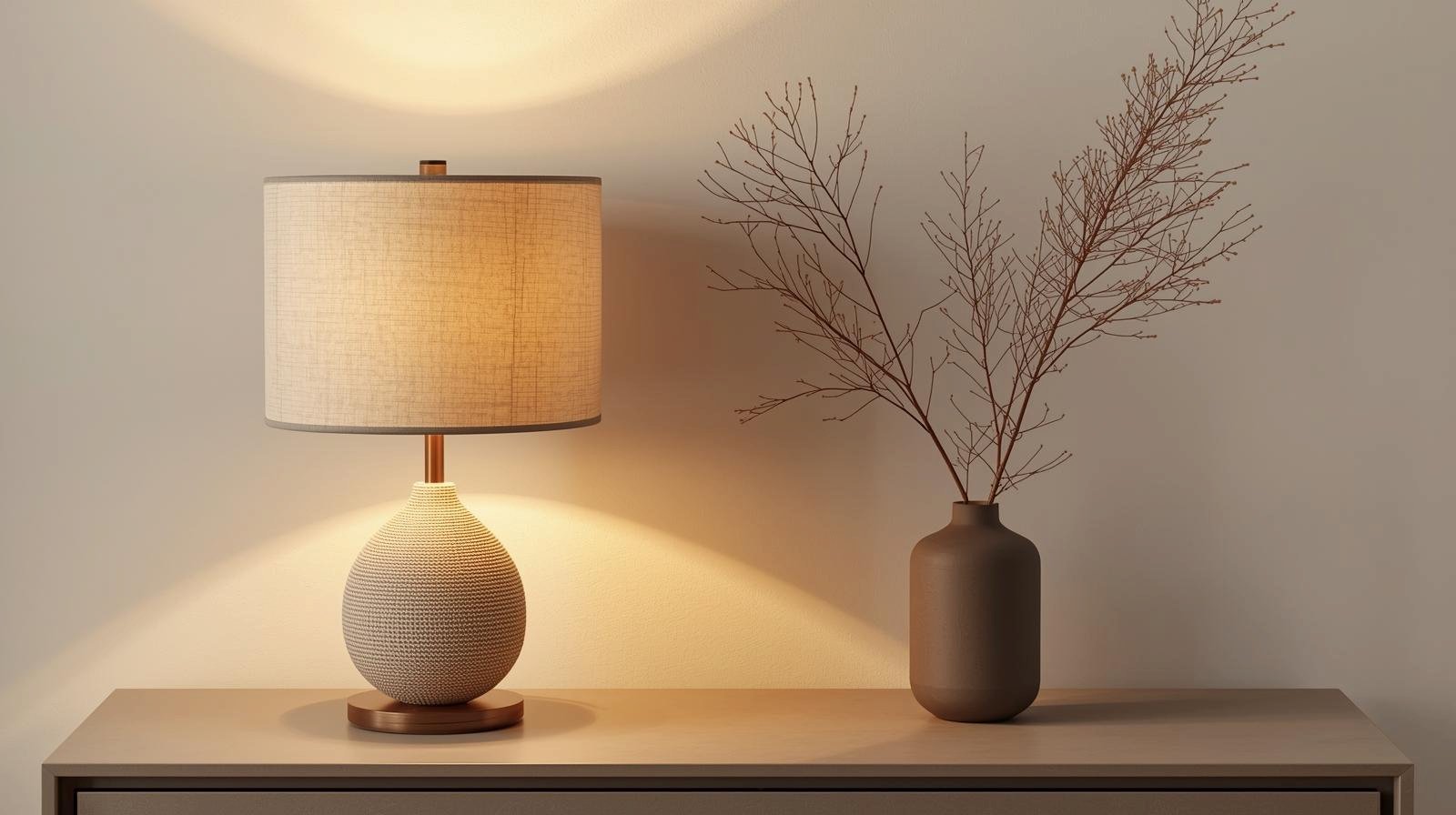 Warm beleuchtete Lichtinsel – ruhige Interior-Stimmung